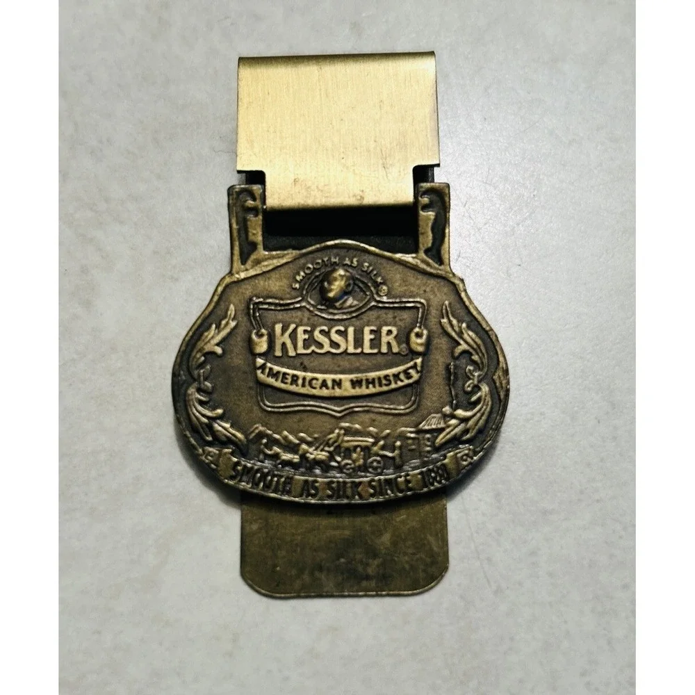 VTG Kessler American Whiskey Money Clip Smooth As Silk ,Brass Money Clip Whiskey